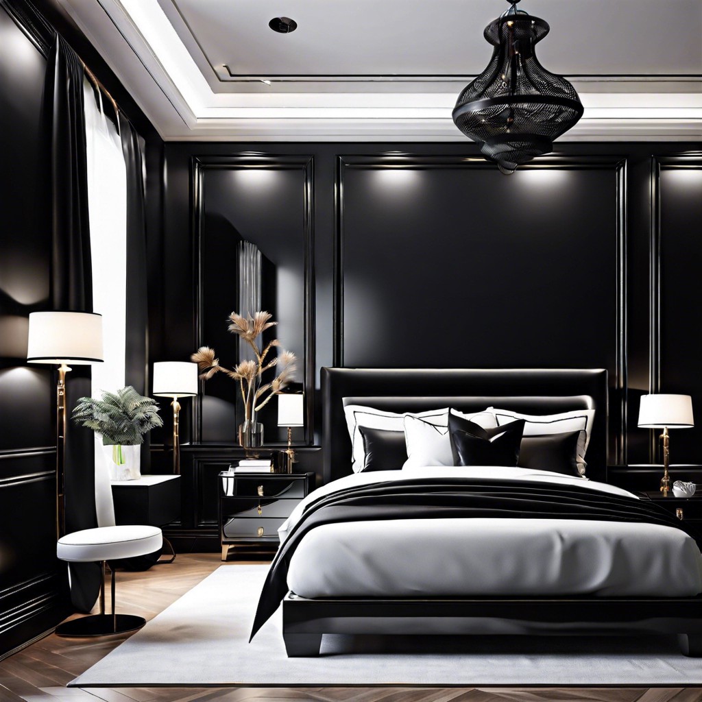 matte black with glossy white furniture