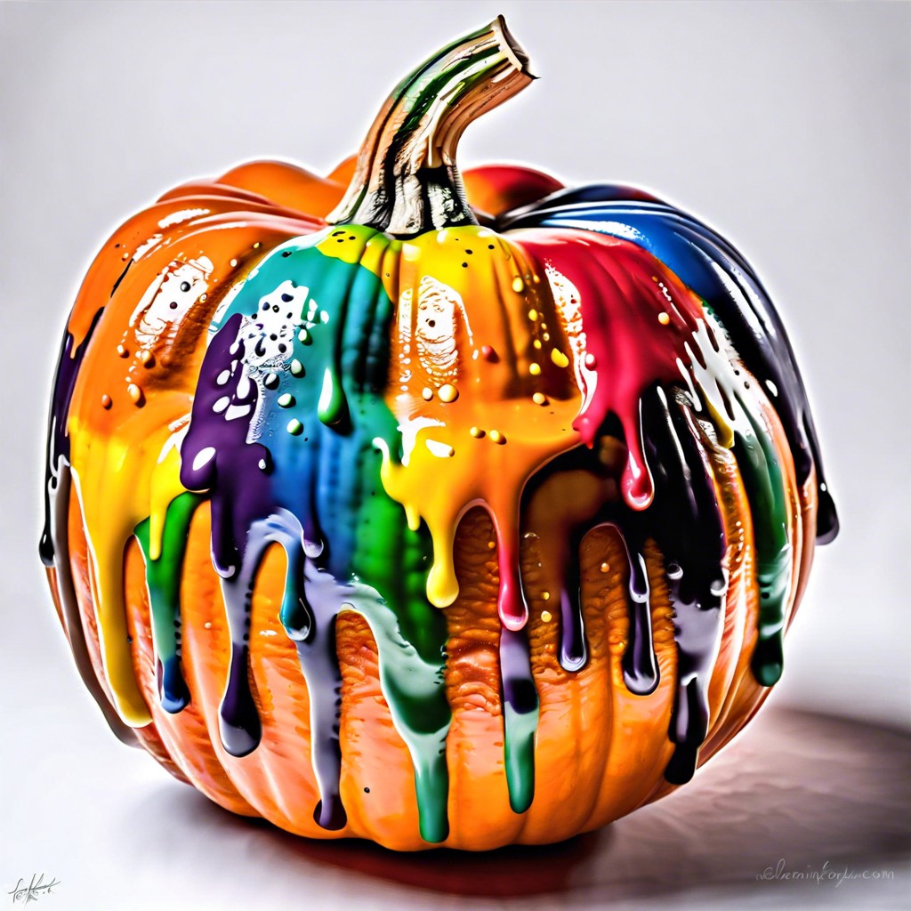 melted crayon pumpkins