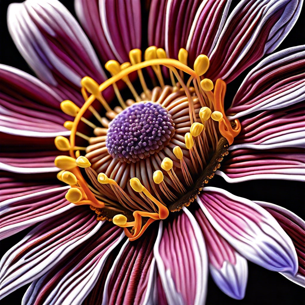 microscopic view zoom in on the intricate details of flower parts