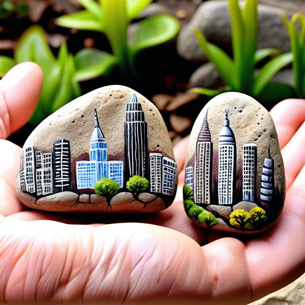 mini cityscapes with landmarks and buildings