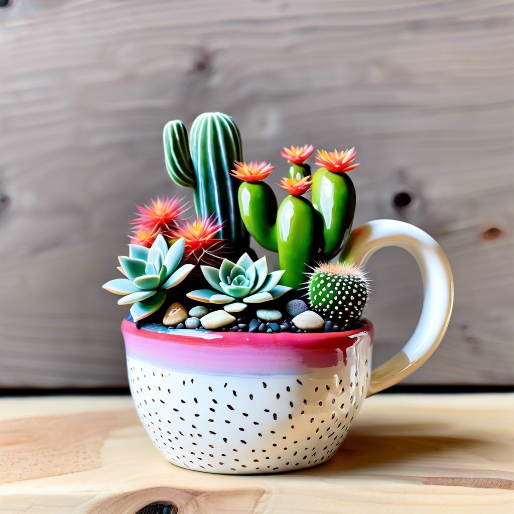 miniature cacti and succulents