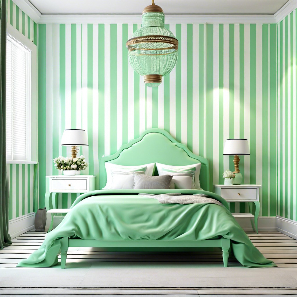 mint green and white stripes