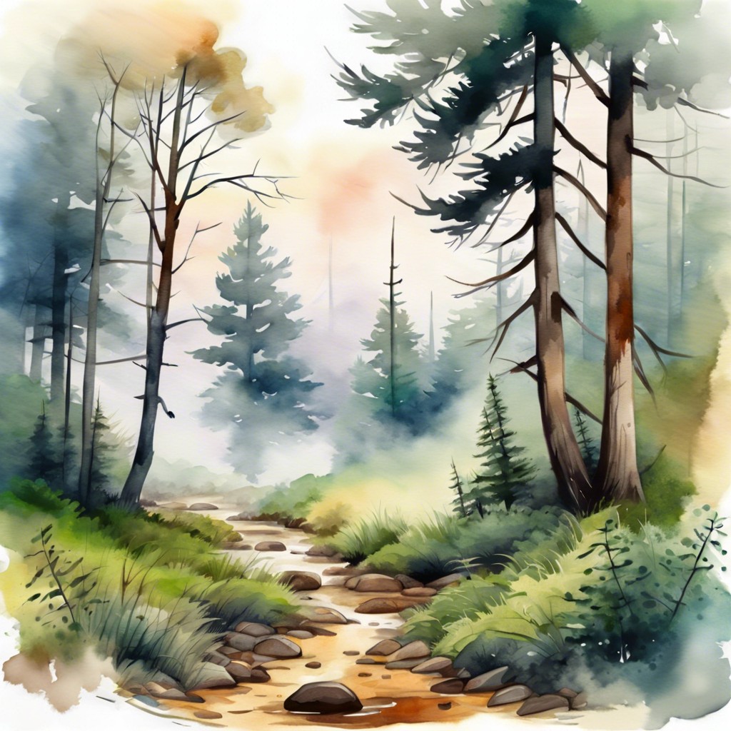 misty forest landscape