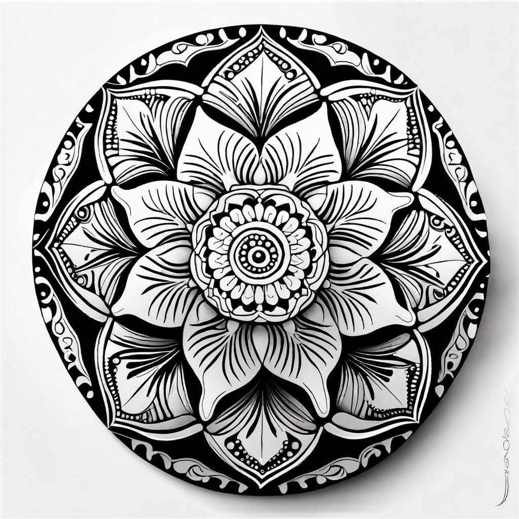 monochrome mandalas create intricate designs using just one color