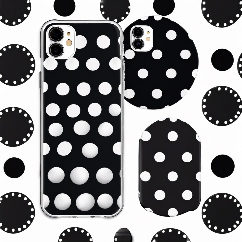 monochrome polka dots