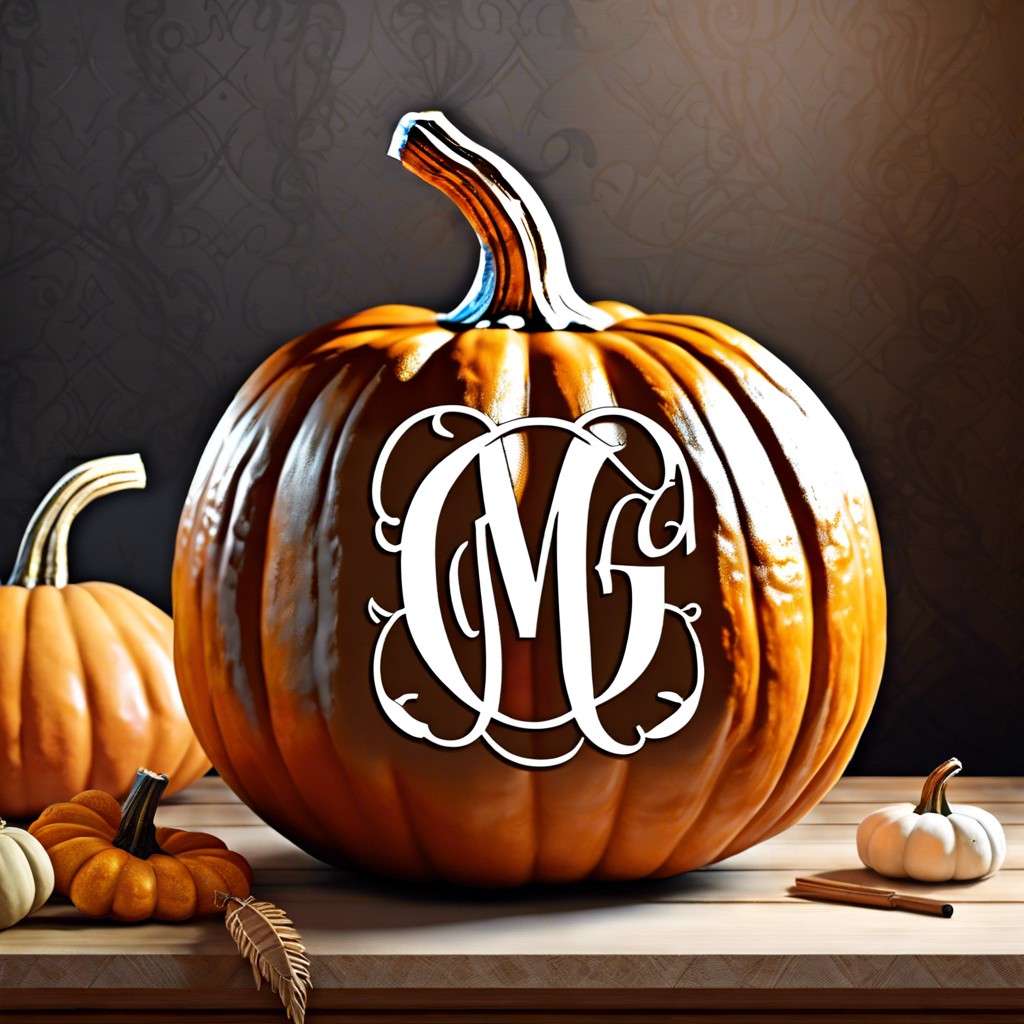 monogram pumpkin paint a bold initial on the pumpkin