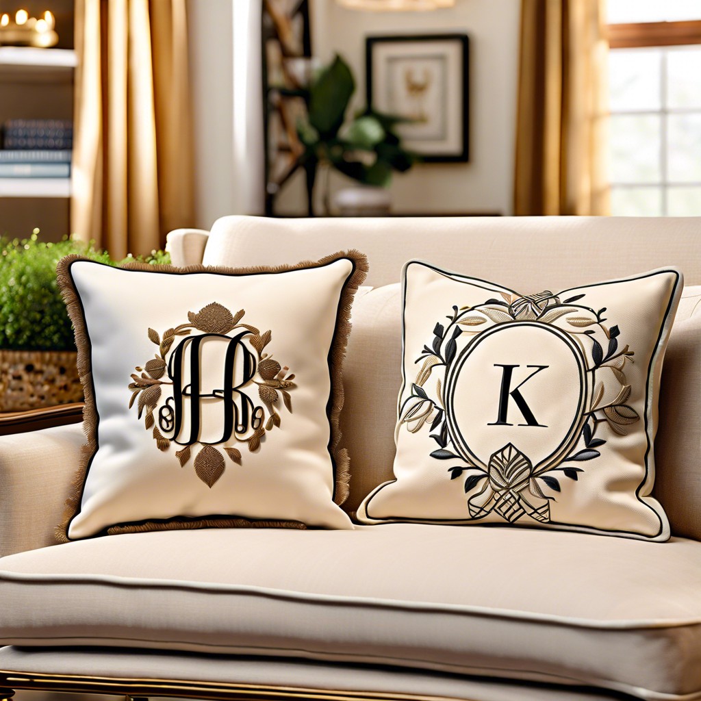 monogrammed pillow personalization