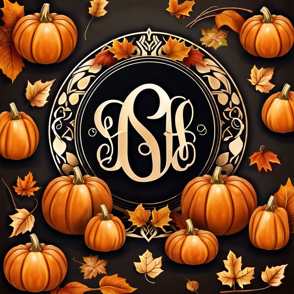 monogrammed pumpkin paint initials or full names in elegant typography