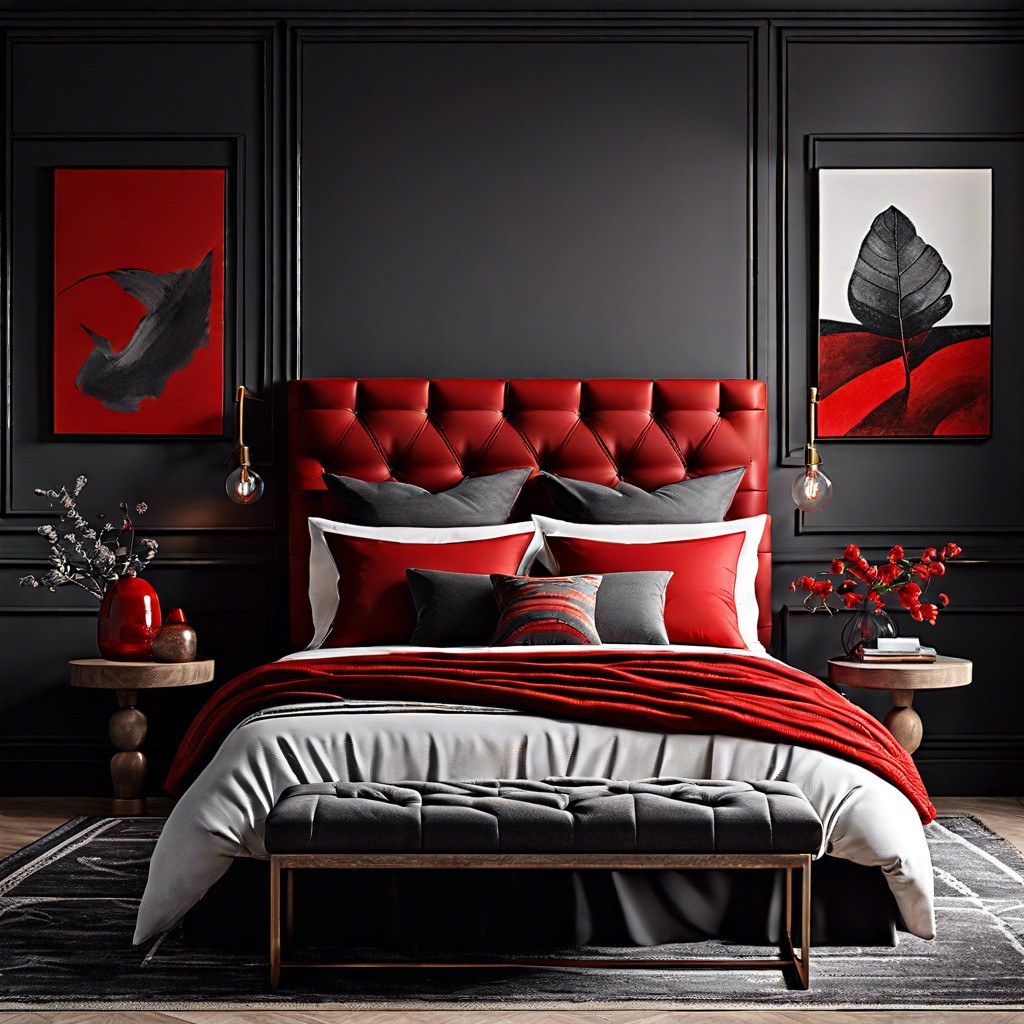 moody charcoal with bright red touches