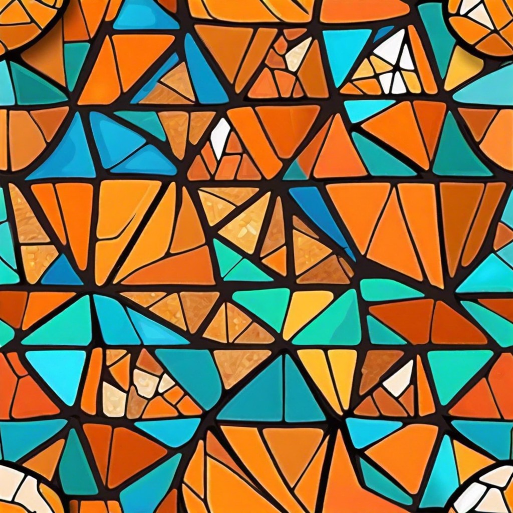 mosaic pattern using colorful geometric shapes