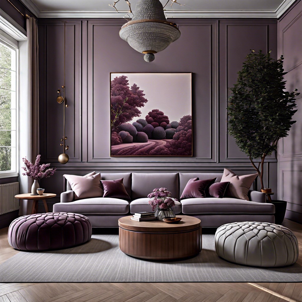 mulberry and soft gray