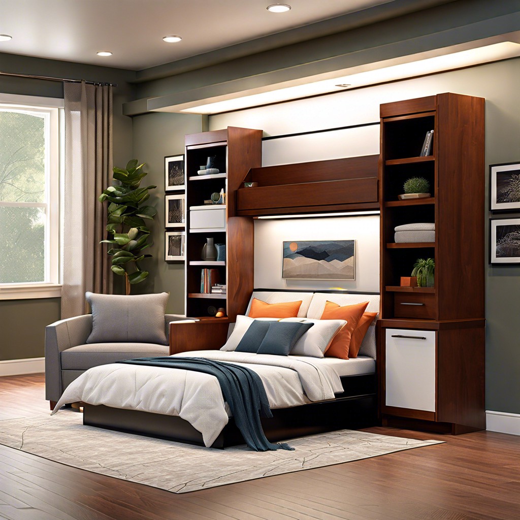murphy bed with integrated sofa