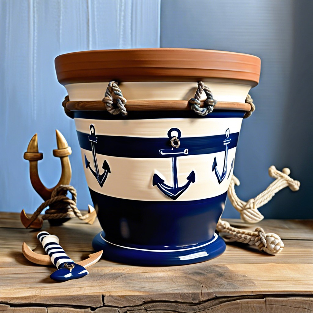 nautical theme anchors stripes and shades of blue