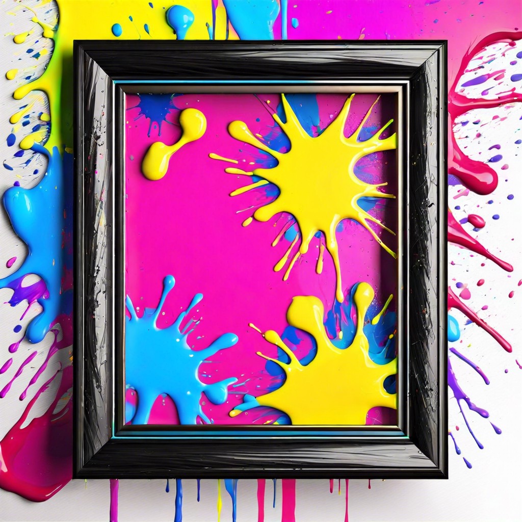 neon splatter paint