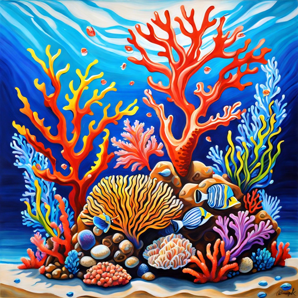 ocean depth illusion 3d underwater scene with vibrant coral reefs