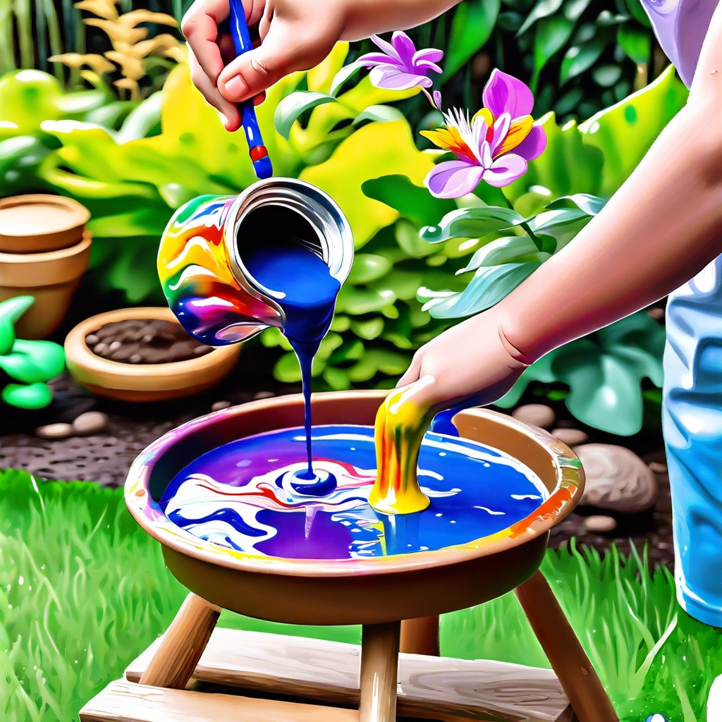 paint pouring garden party