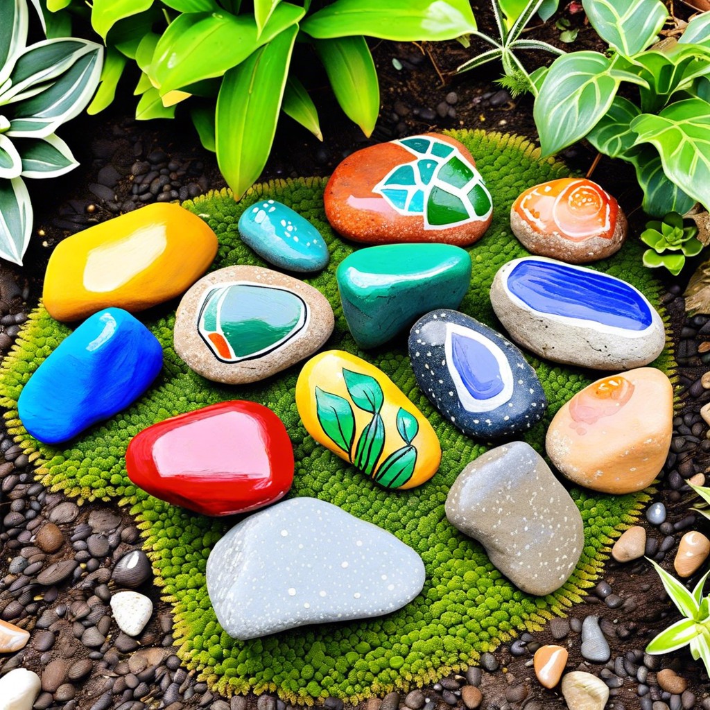 painted rock garden markers