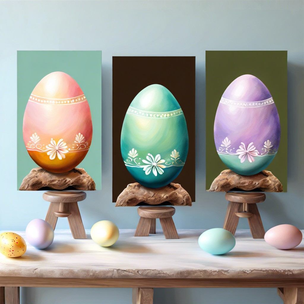 pastel egg triptych