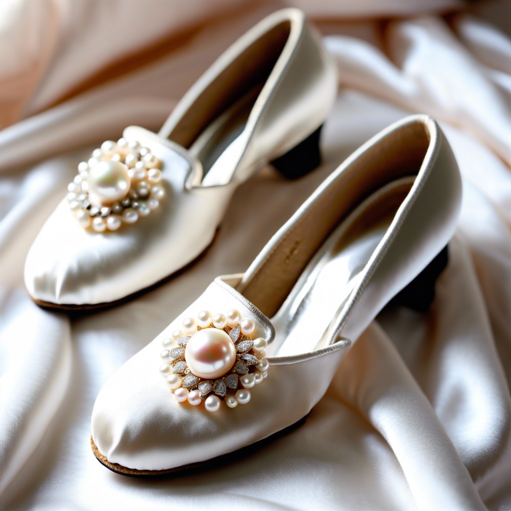 pearl embellished slippers