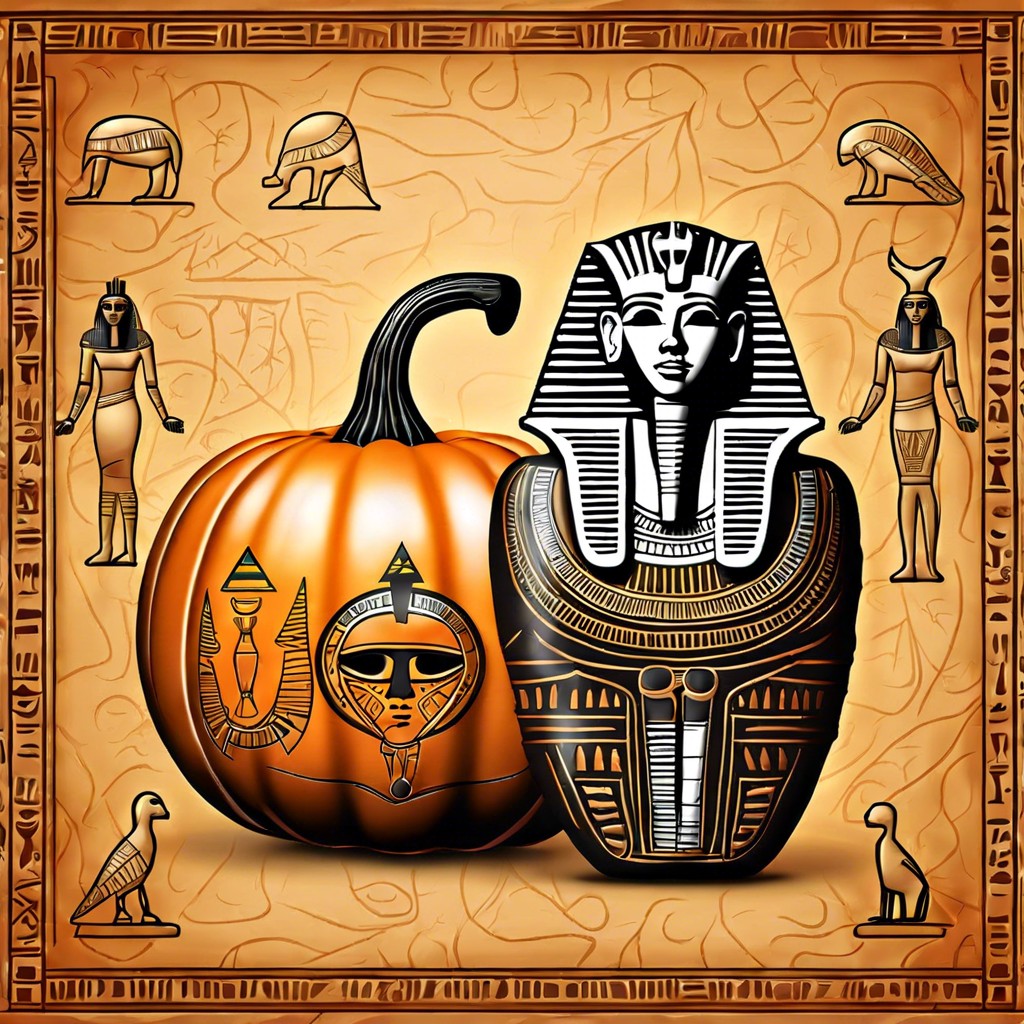 pharaohs curse egyptian hieroglyphs and mummy wraps