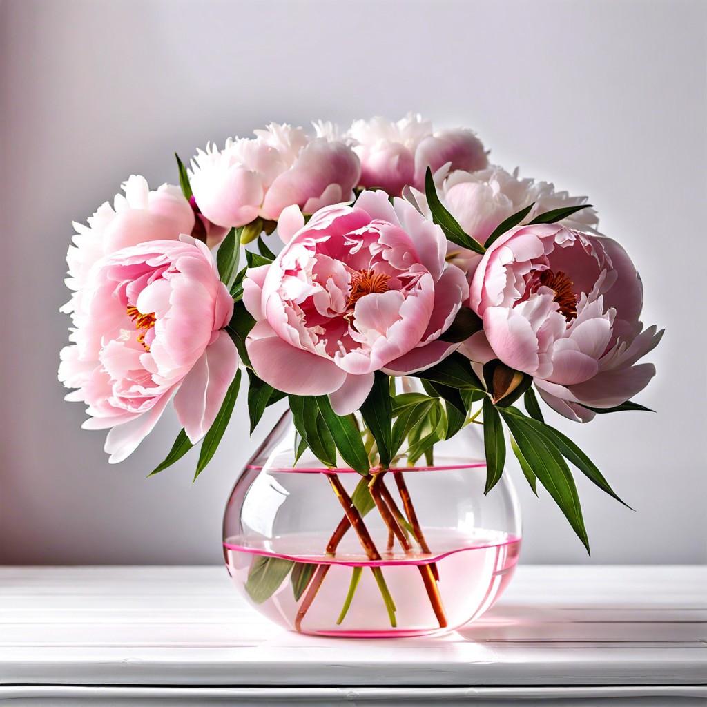 pink peonies in a vase