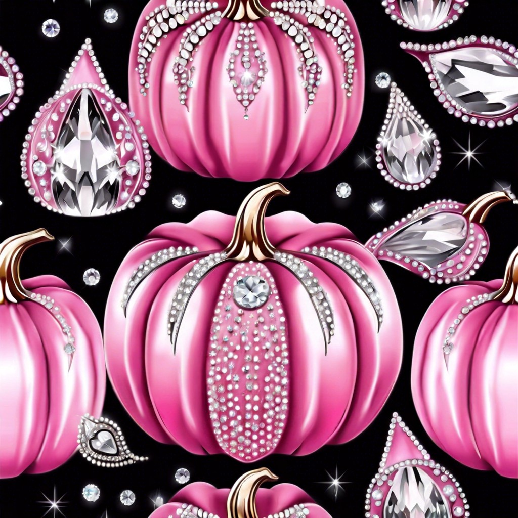 pink pumpkin with crystal rhinestone designs