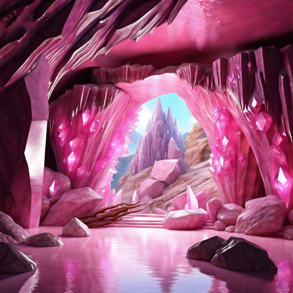 pink quartz crystal cave