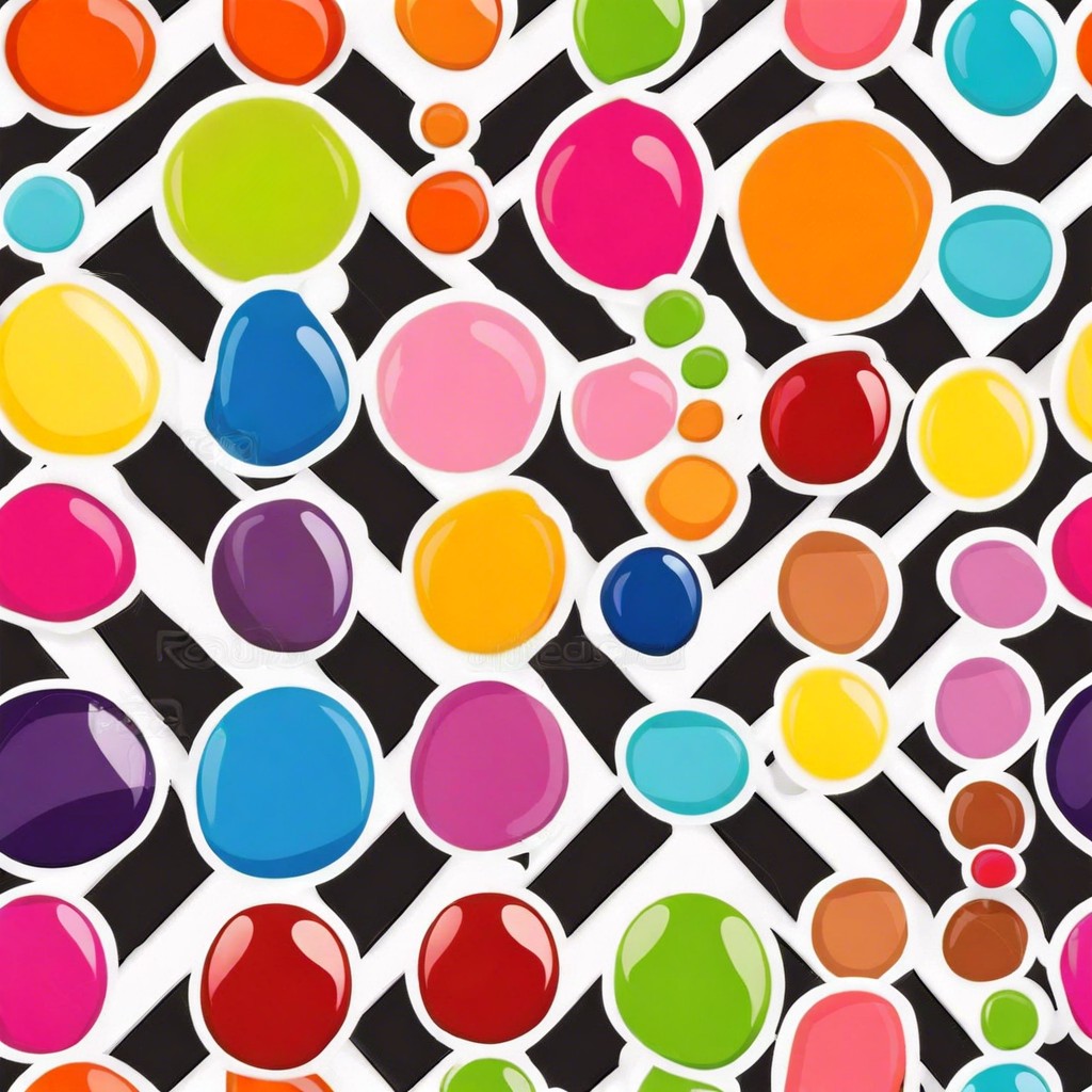 polka dots in varying sizes and colors