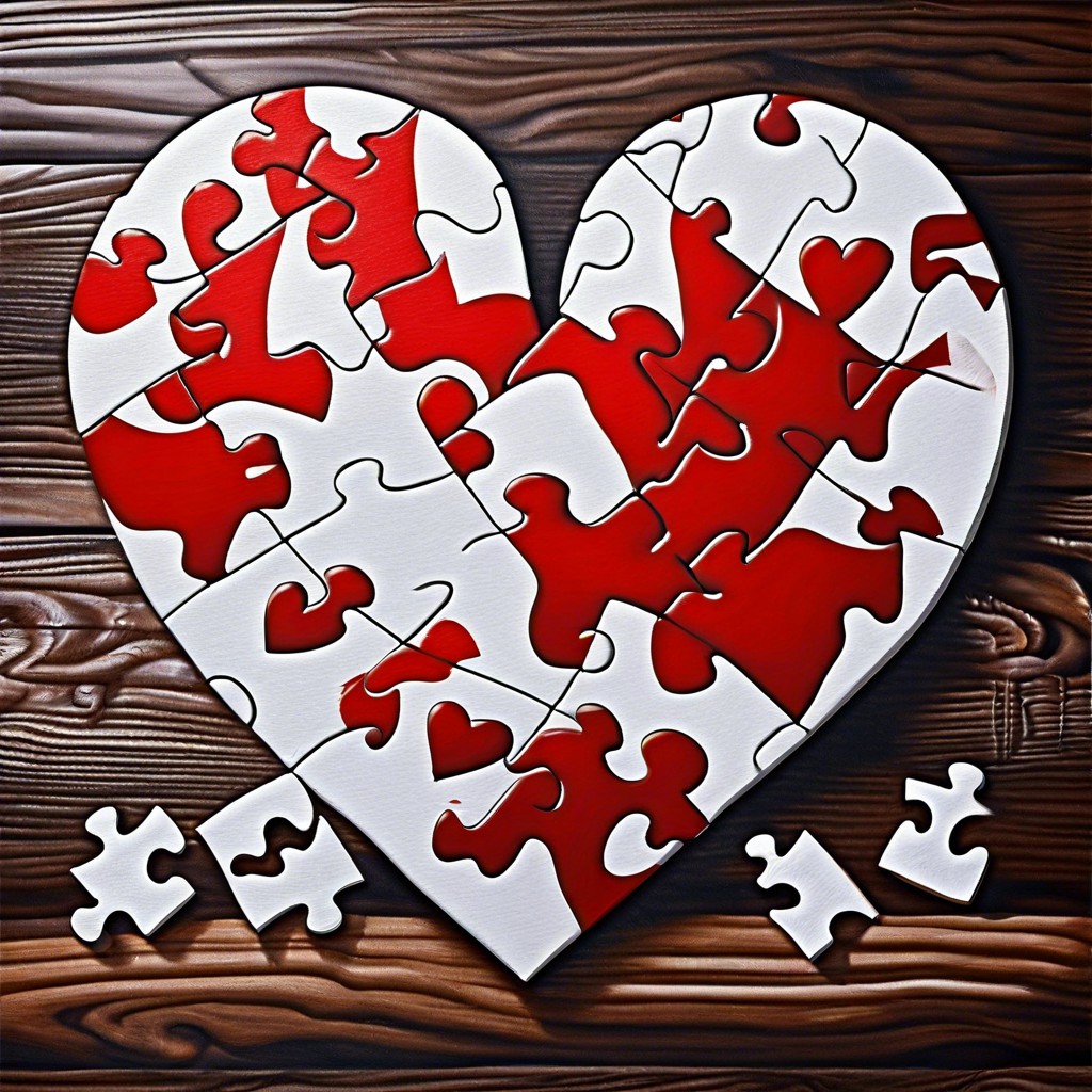 puzzle pieces heart paint interlocking puzzle pieces forming a heart