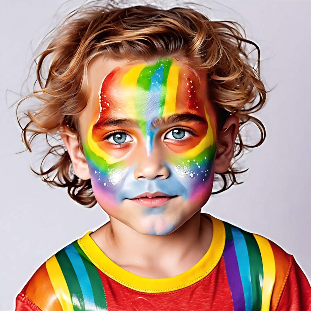 rainbow across the forehead