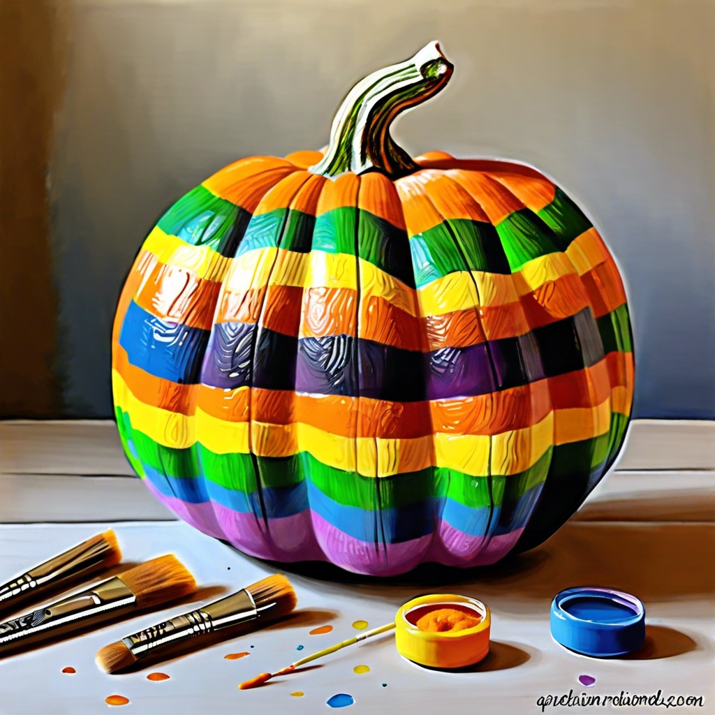 rainbow stripes pumpkin