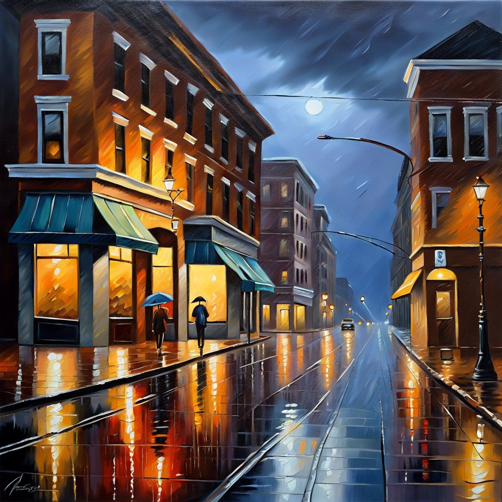 rainy city street