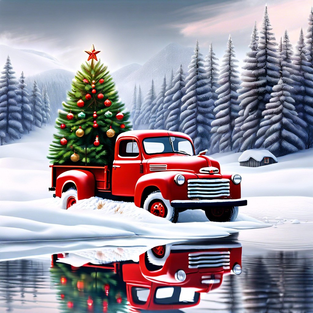 red holiday truck