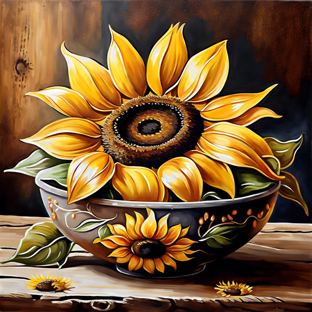 rustic sunflower blossoms