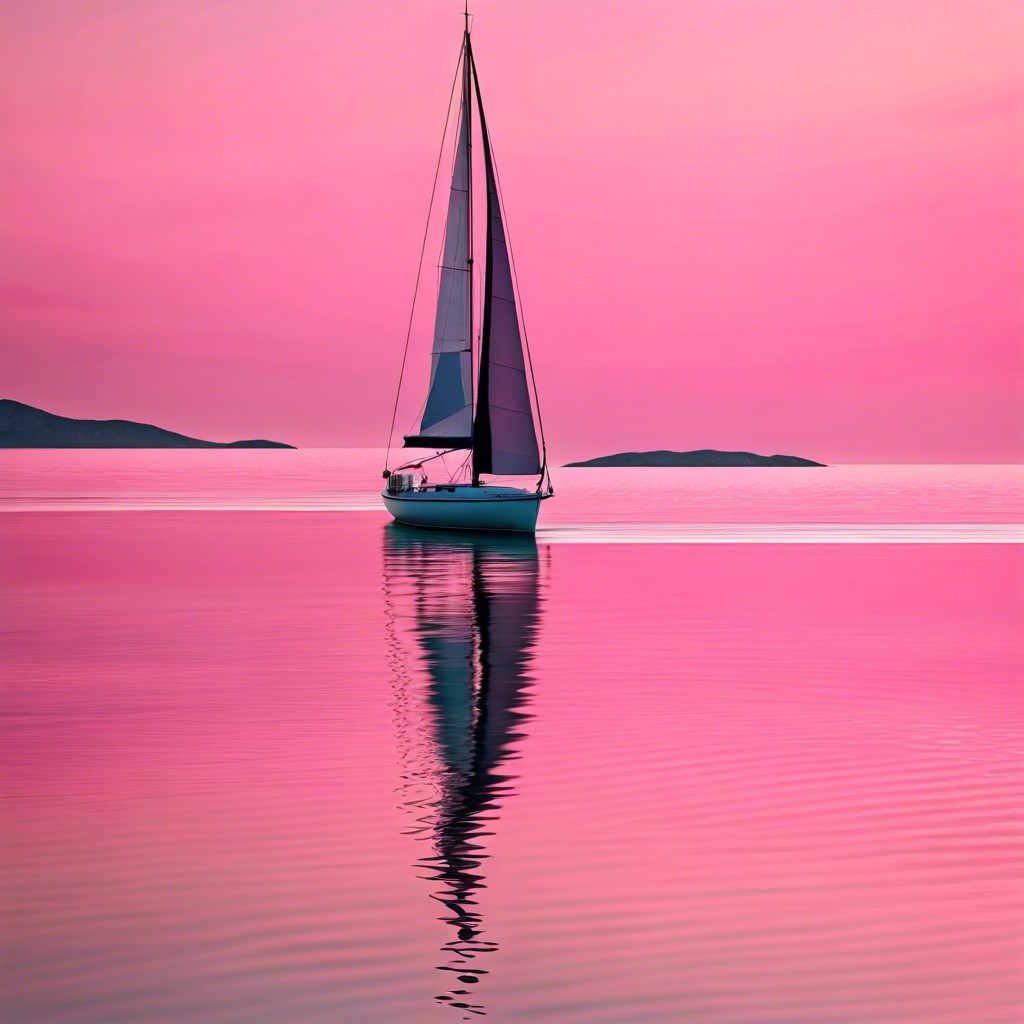 sailing on a pink sea