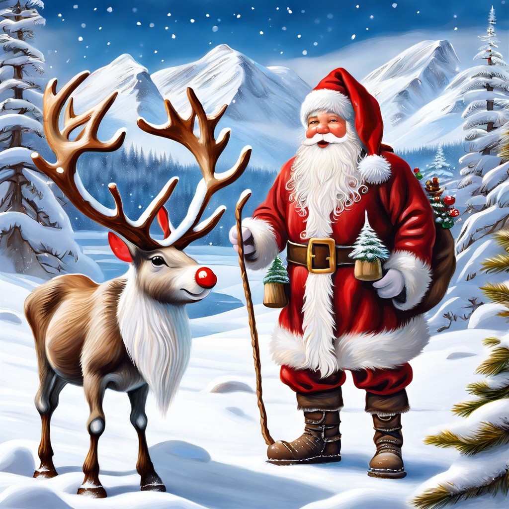 santa gnome with reindeer