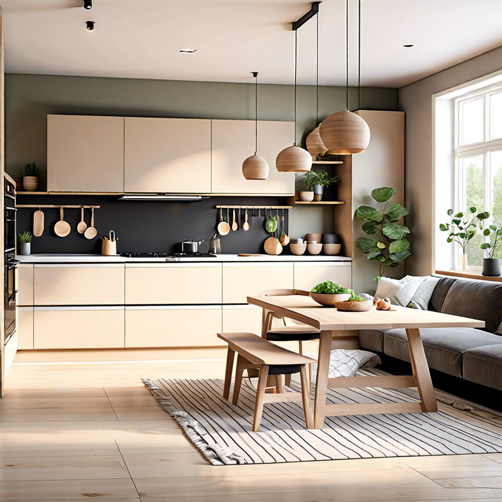 scandinavian minimalist kitchen couch