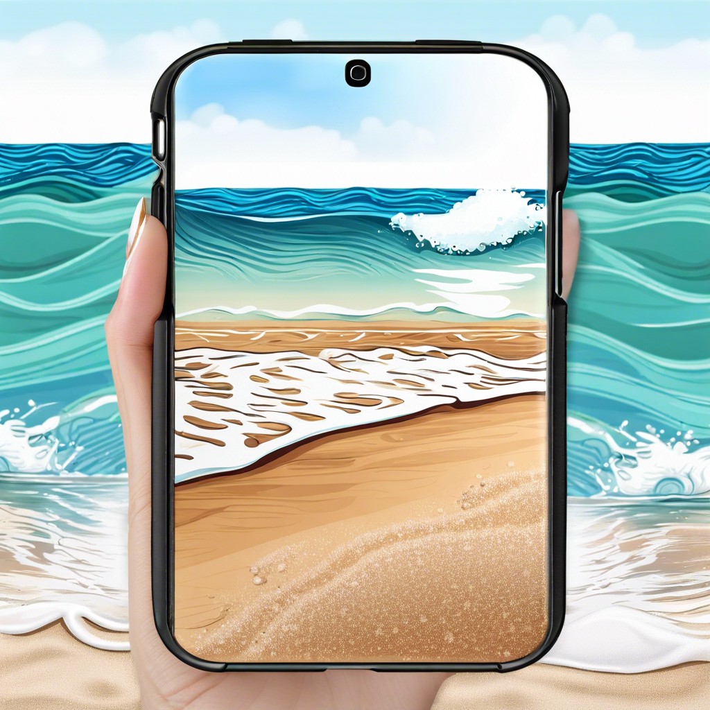 sea waves and beach theme