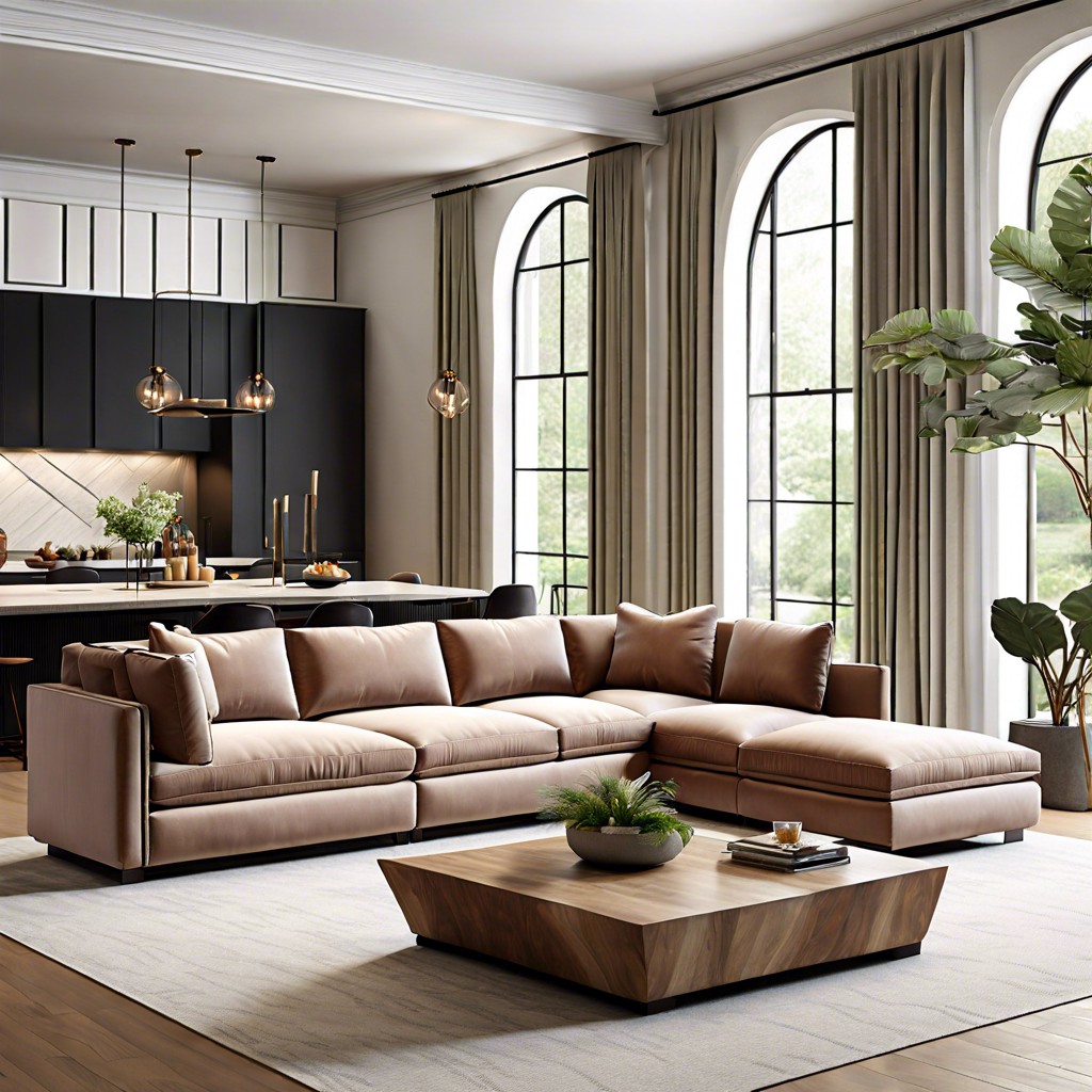 sectional as a room divider in large spaces