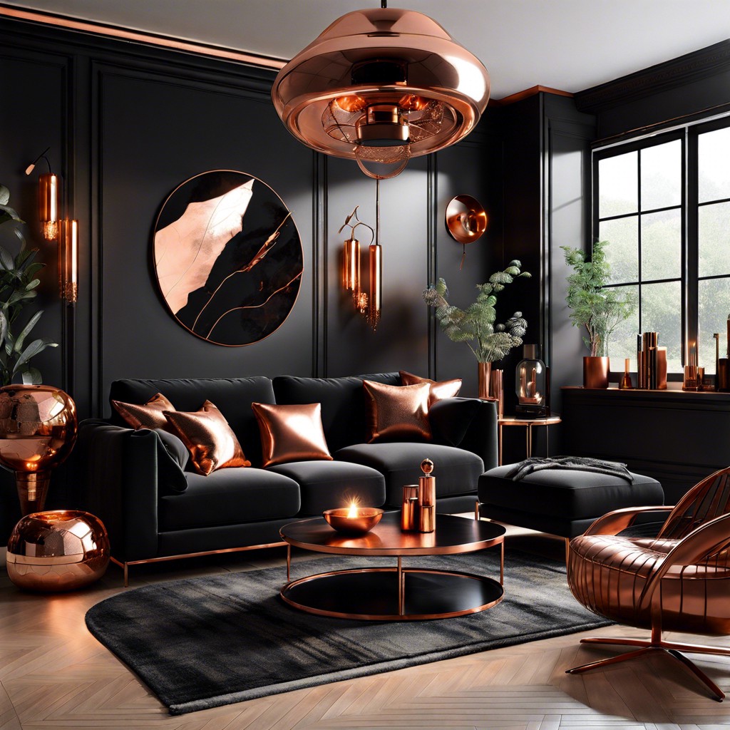 smoky black and copper