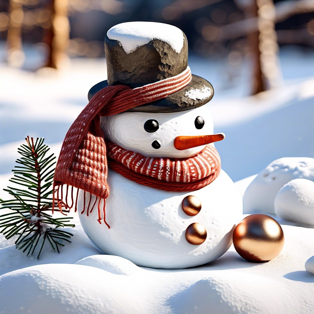 snowman with hat and scarf