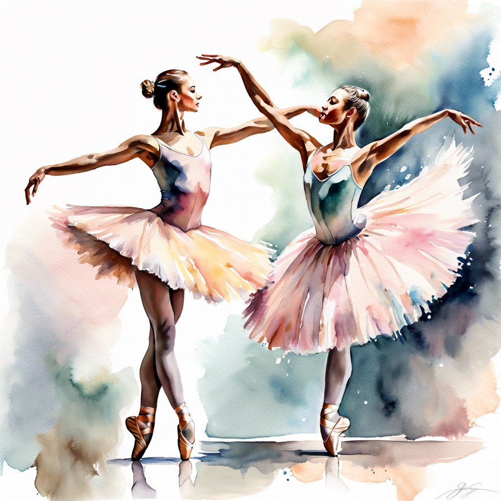 soft hued ballet dancers