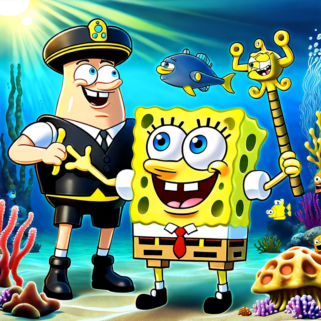 spongebob and gary on a treasure hunt