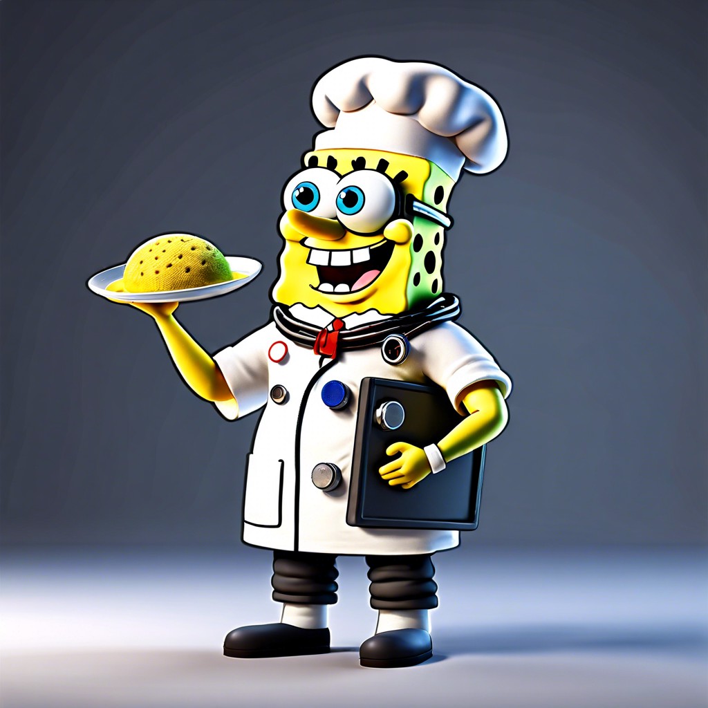 spongebob in various occupations doctor chef astronaut