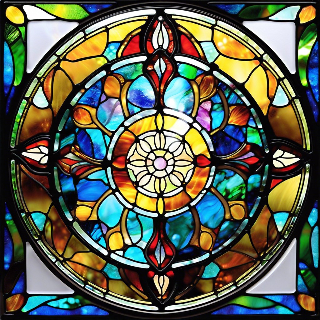 stained glass imitation with translucent colored paints