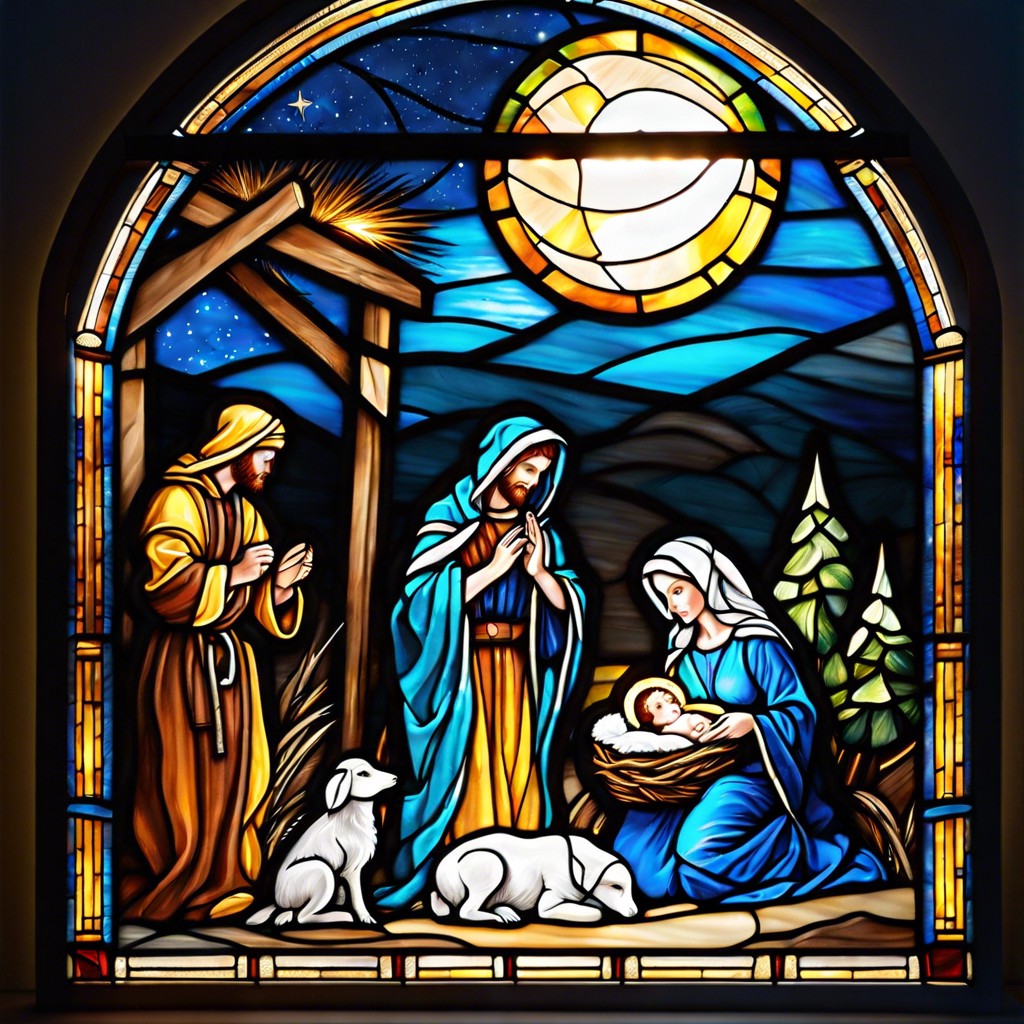 stained glass nativity