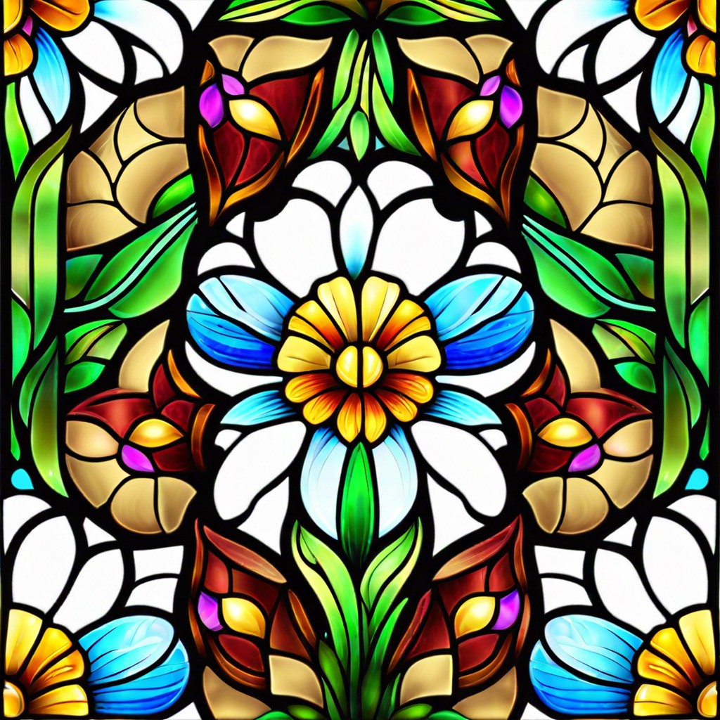 stained glass style flowers