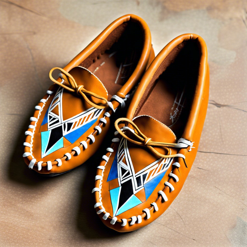 stencil art moccasins