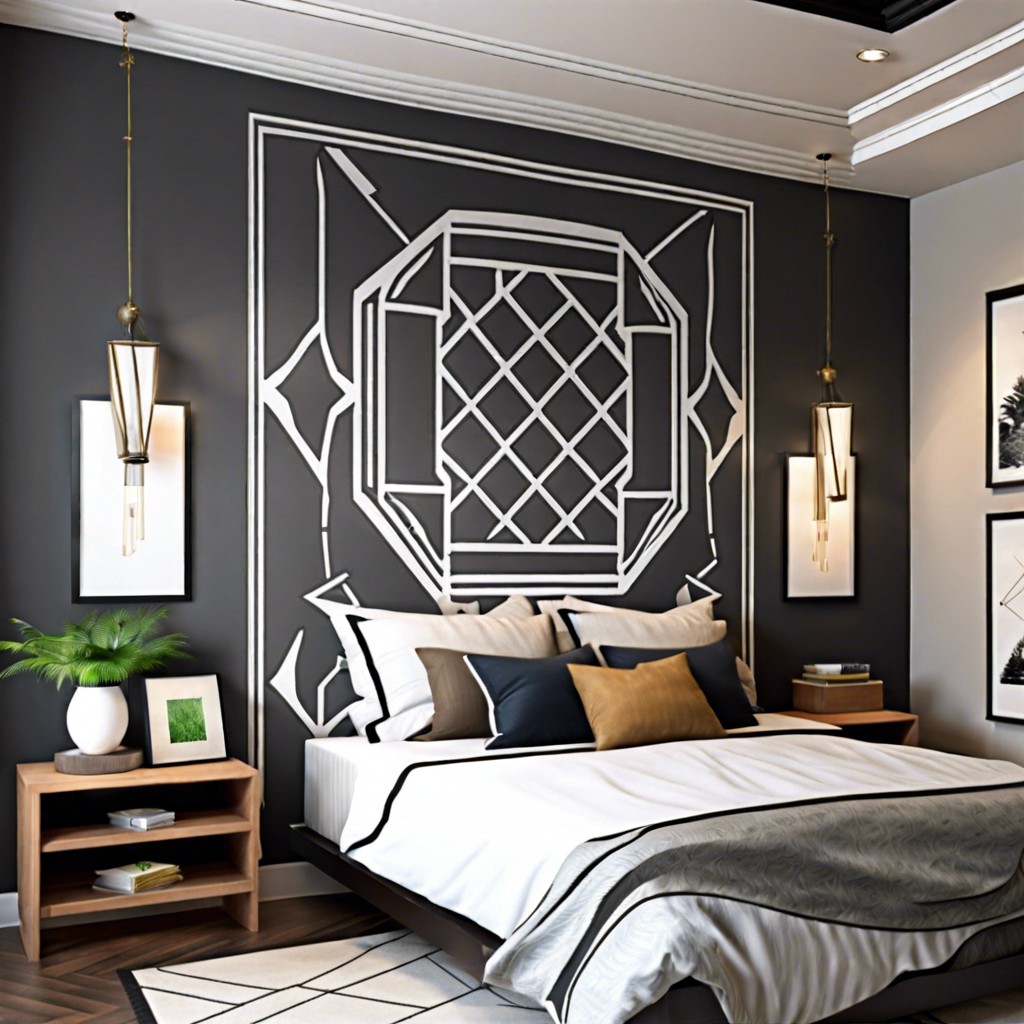 stencil art with geometric shapes