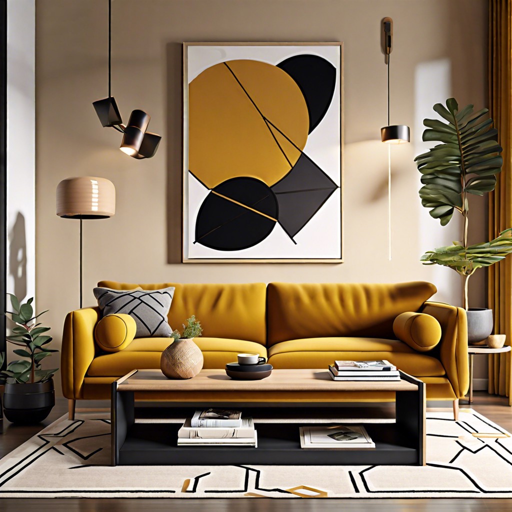 style with a geometric coffee table
